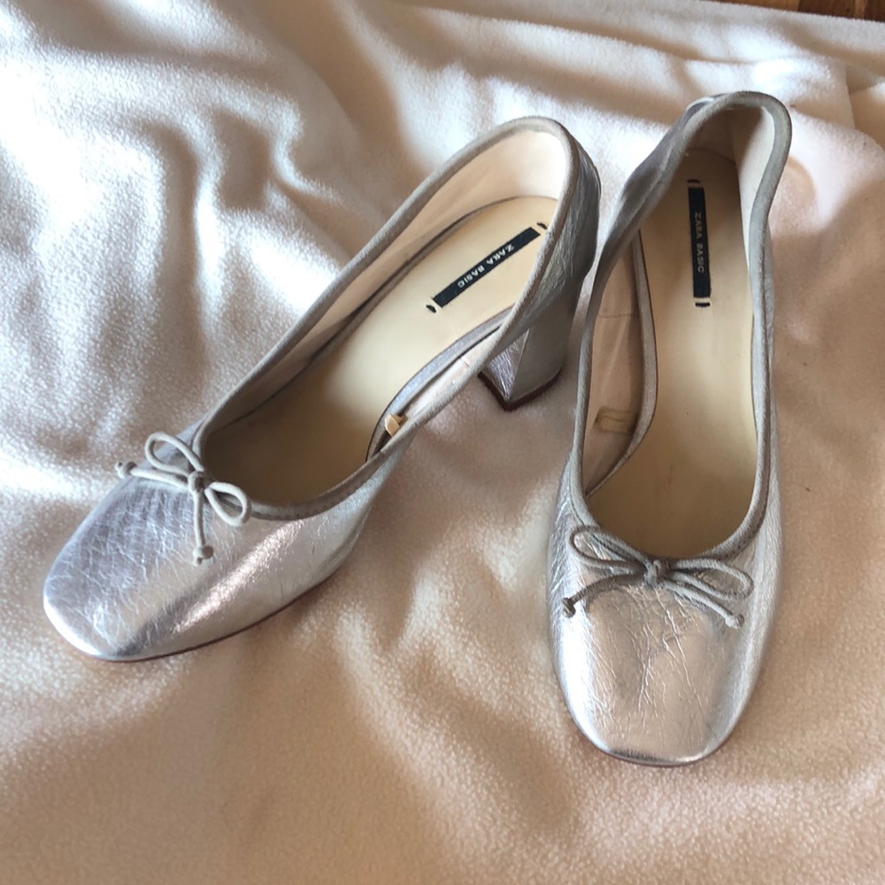 Zara silver heels 39
